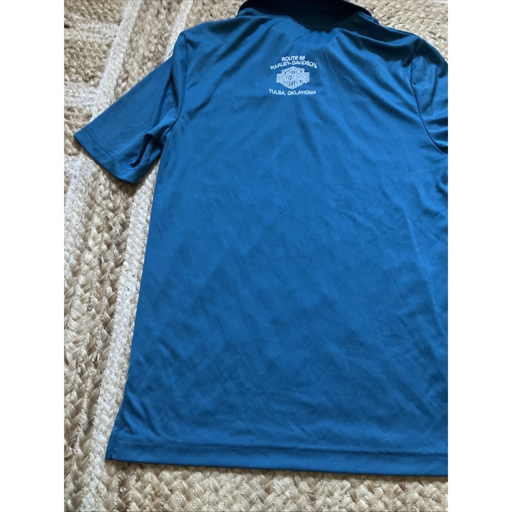 Harley Davidson Route 66 Tulsa Rally Gray Polo Men's Small Motorcycle Bike Shirt - Picture 9 of 9